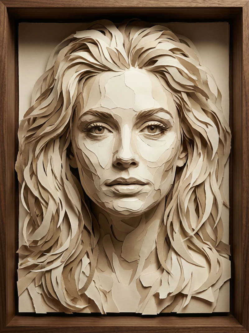Layered Paper Cutout Portrait