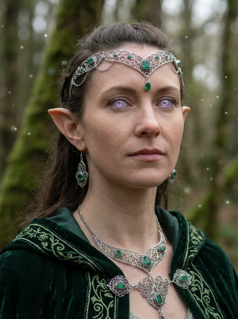 Nano Banana model generation of Realistic Elf Queen Portrait