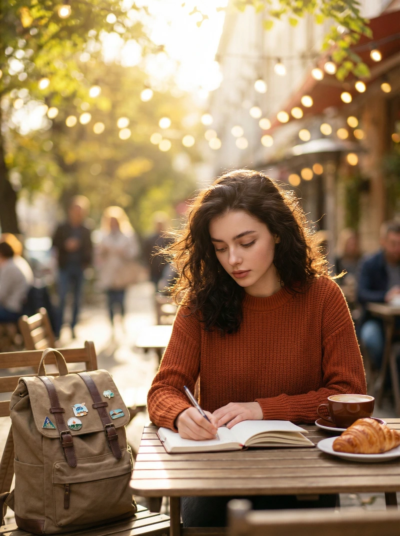 Nano Banana model generation of Autumn Café Writing