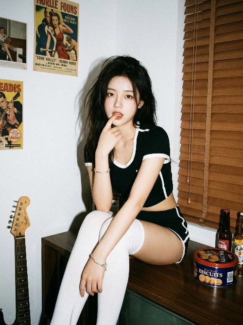 Rebellious 90s Cool Girl Portrait