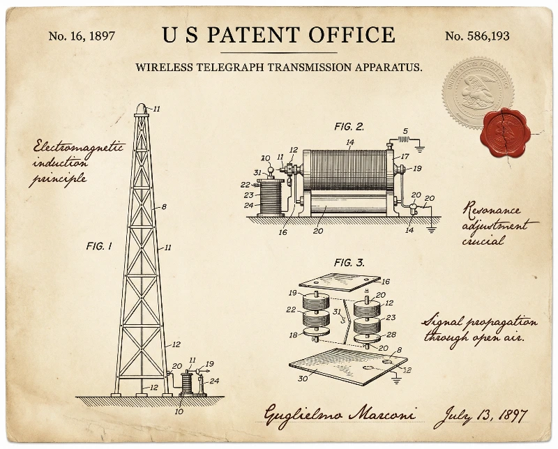 1897 Vintage Wireless Patent