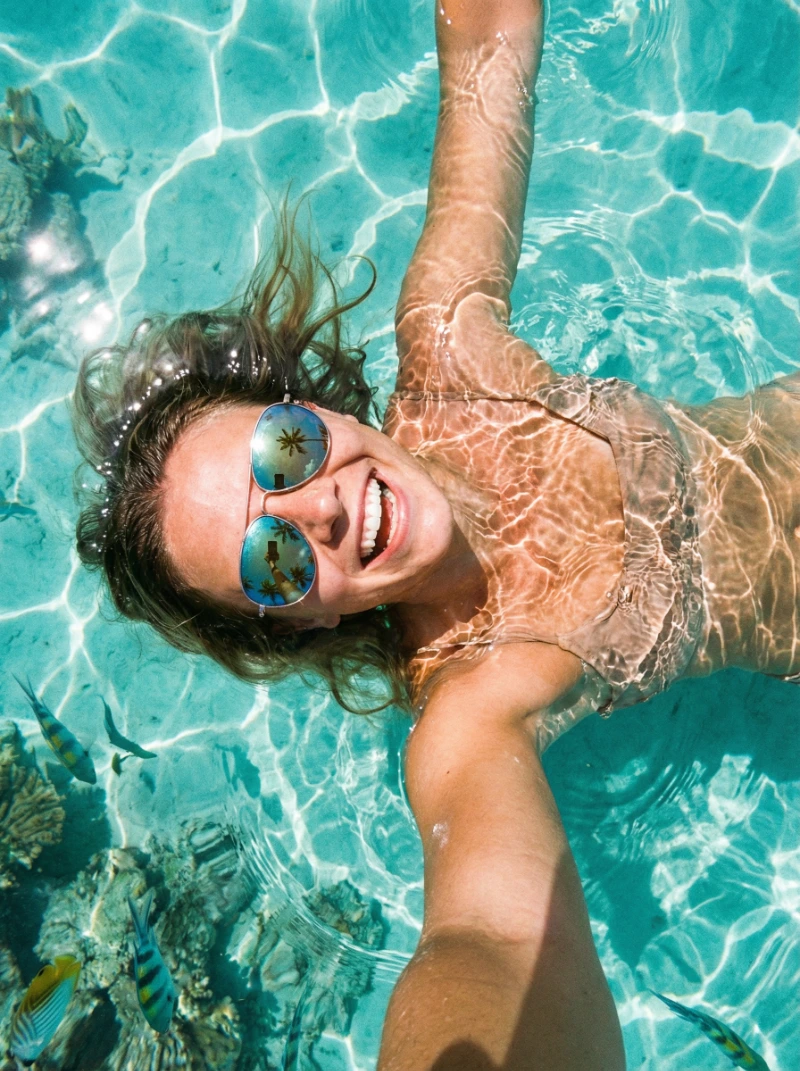 Nano Banana model generation of Vibrant Water Selfie