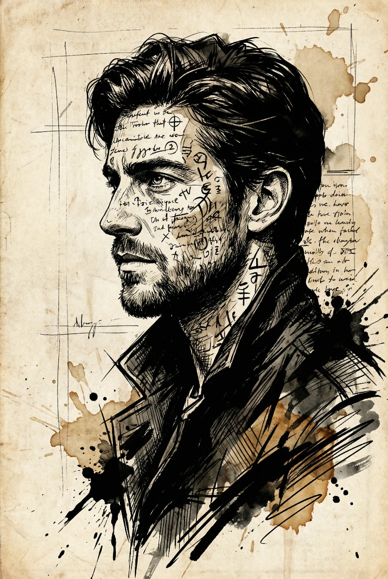 Nano Banana model generation of Chaotic Ink Side Profile