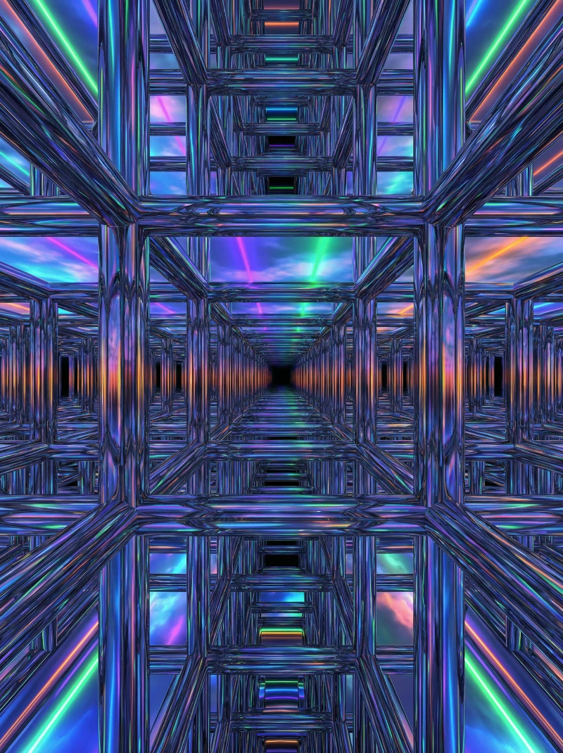 Neon Chrome Fractal, created using a Nano Banana Prompt
