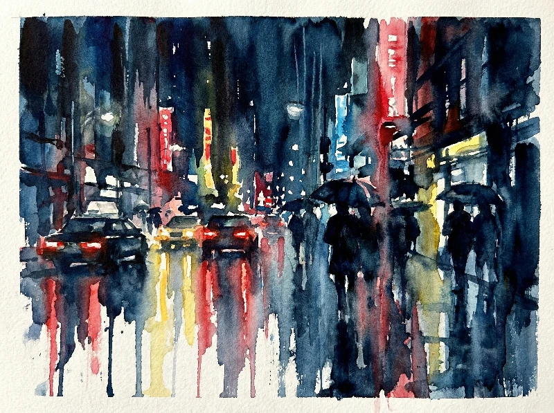 Moody Rainy Night Cityscape, created using a Nano Banana Prompt