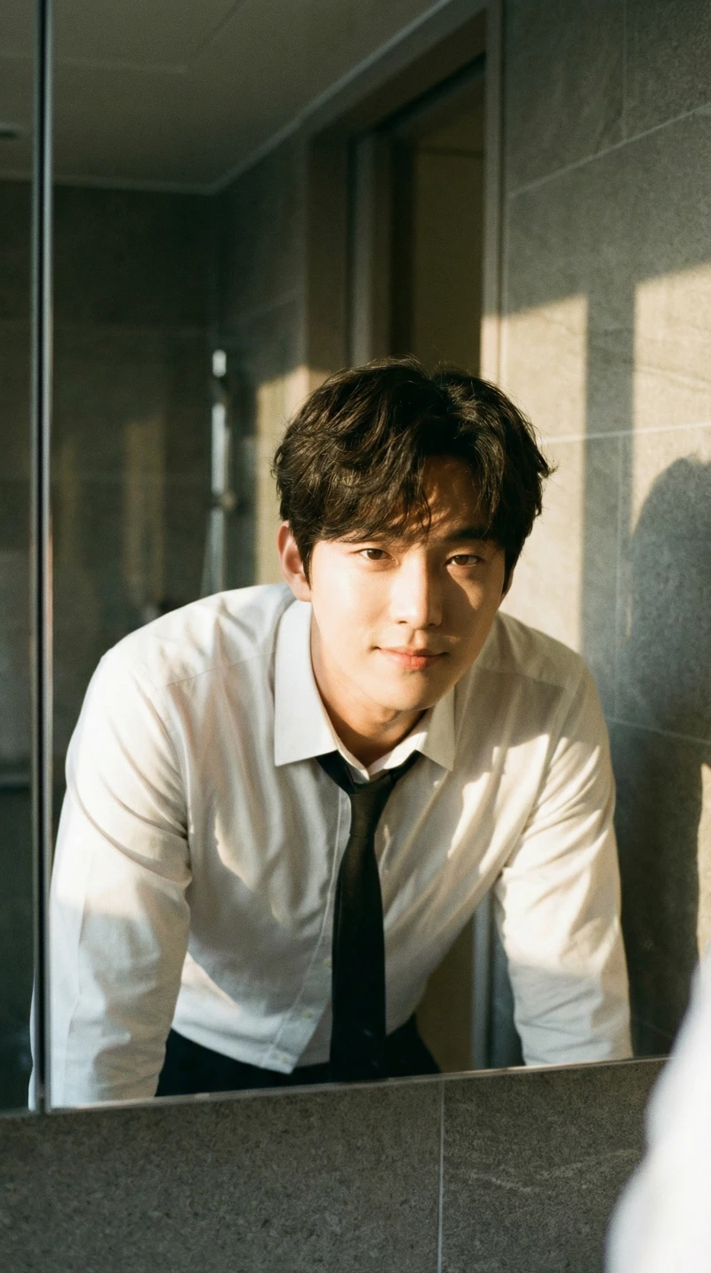 Dramatic Mirror Portrait, created using a Nano Banana Prompt