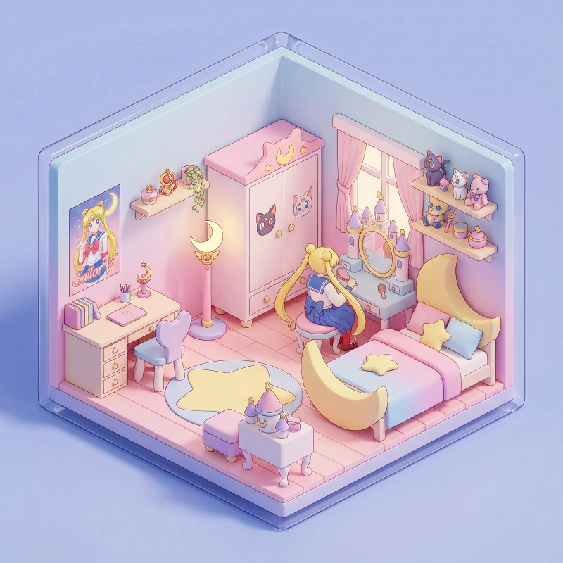 Kawaii Sailor Moon Bedroom 3D