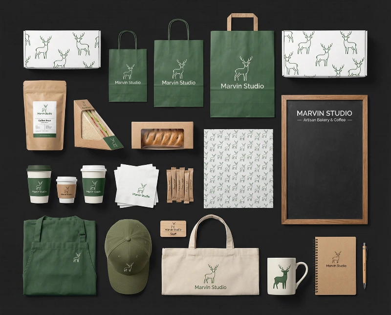 Nordic Bakery Brand Mockup, created using a Nano Banana Prompt