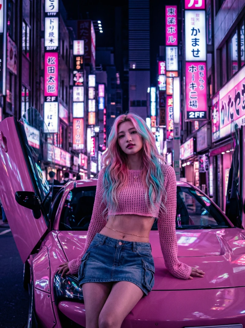 Tokyo Neon Nightlife Portrait, created using a Nano Banana Prompt