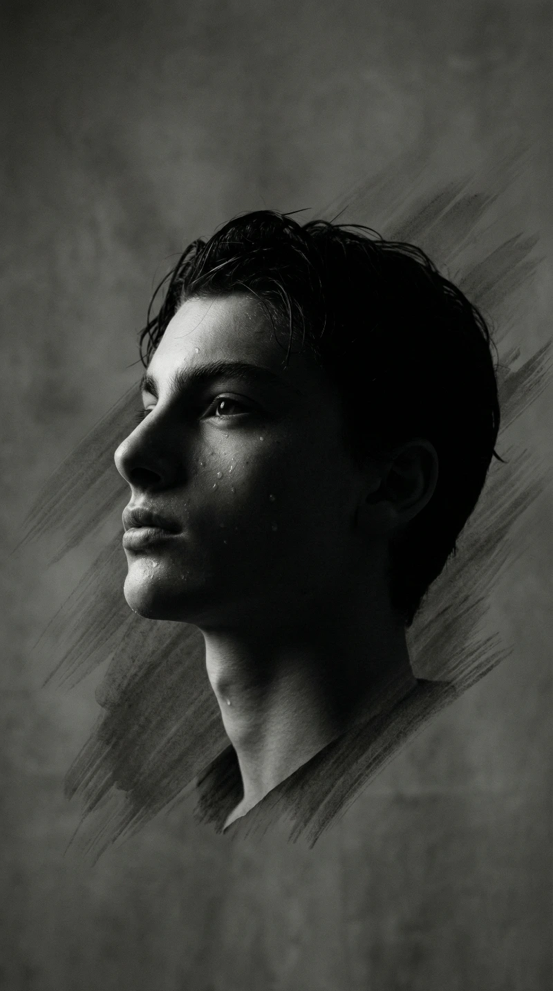 Minimalist Half-Face Introspection, created using a Nano Banana Prompt