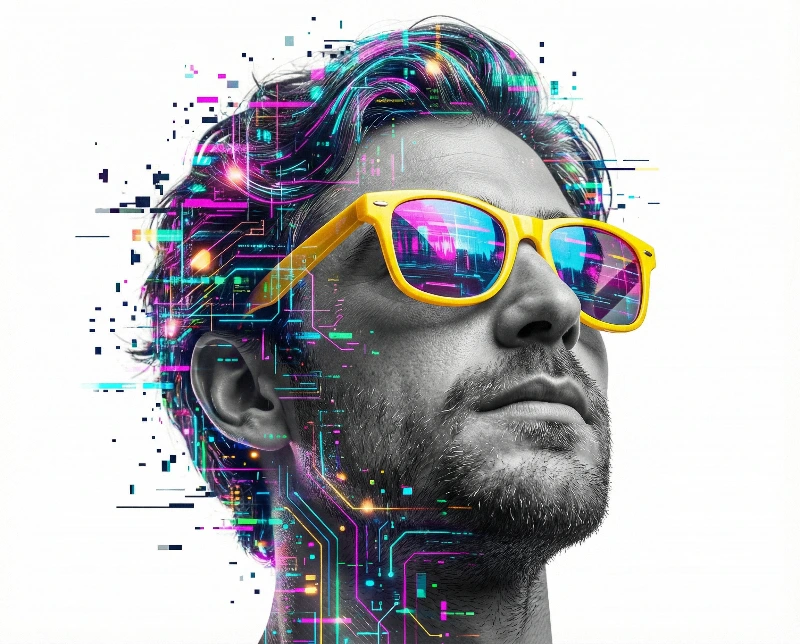 Cyber Glitch Portrait, created using a Nano Banana Prompt