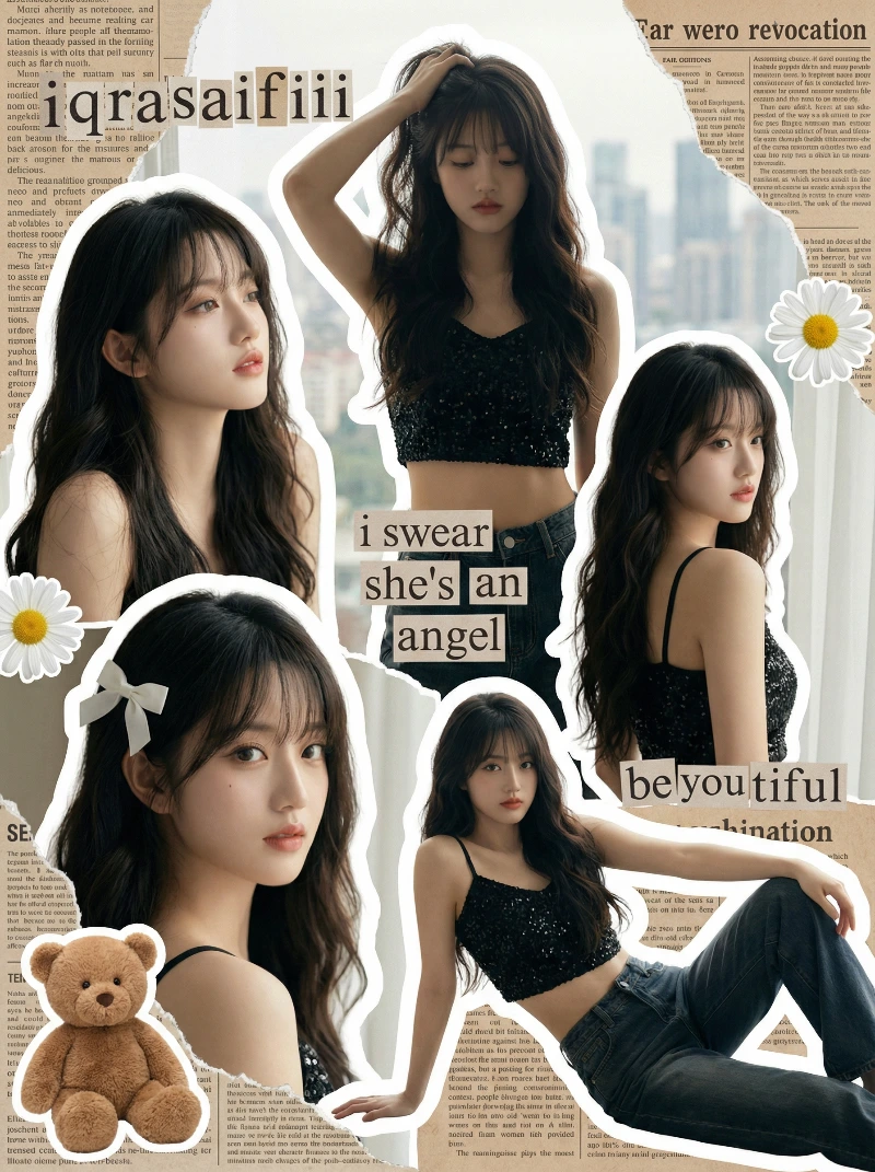 Nano Banana model generation of Y2K Coquette K-pop Collage