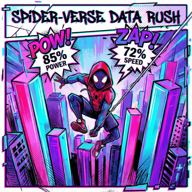 Neon Spider Data Swing, created using a Nano Banana Prompt
