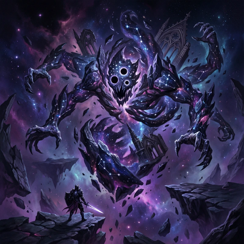 Nano Banana model generation of Surreal Dark Fantasy Battle