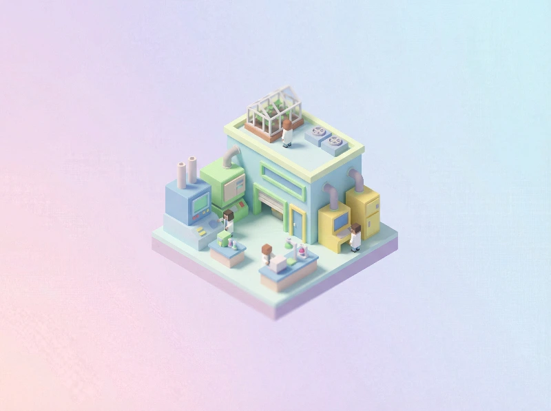 Nano Banana model generation of Tiny Isometric Lab Diorama