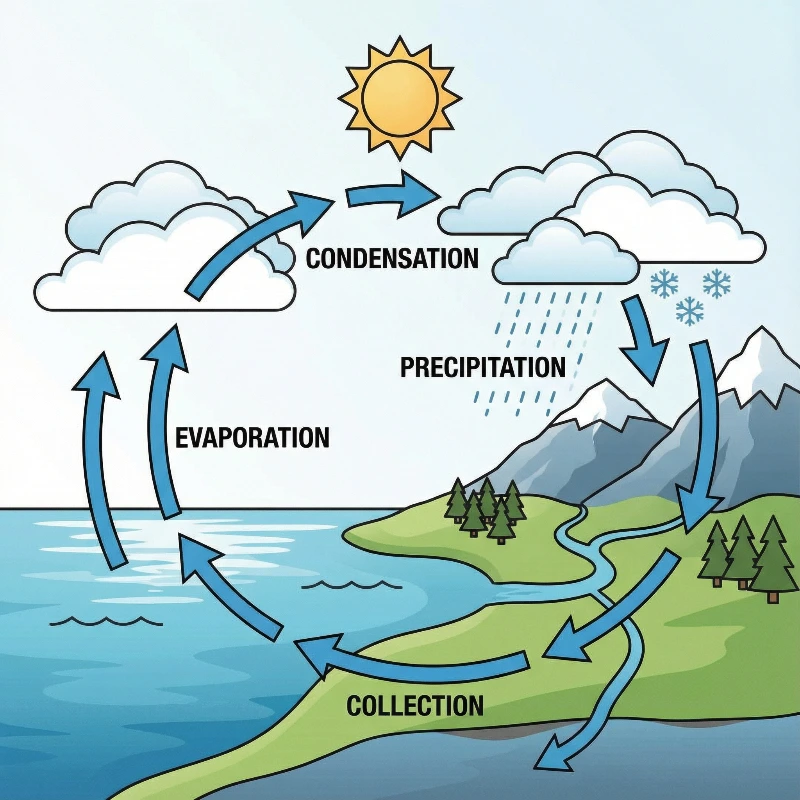 Clean Water Cycle Vector