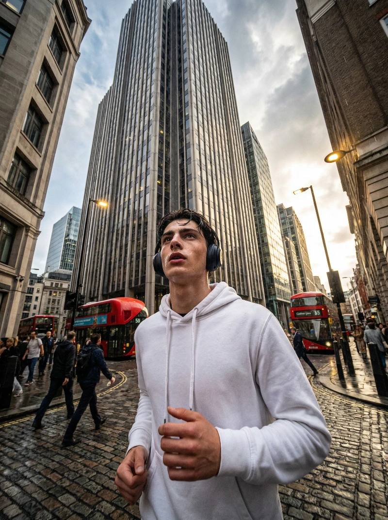 Cinematic London Jogger, created using a Nano Banana Prompt