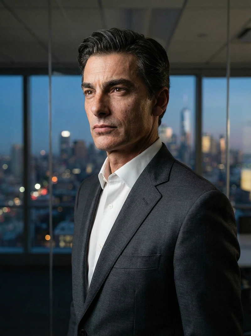 Corporate Exec Twilight Portrait, created using a Nano Banana Prompt