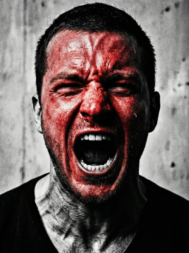 Raging Man Portrait, created using a Nano Banana Prompt