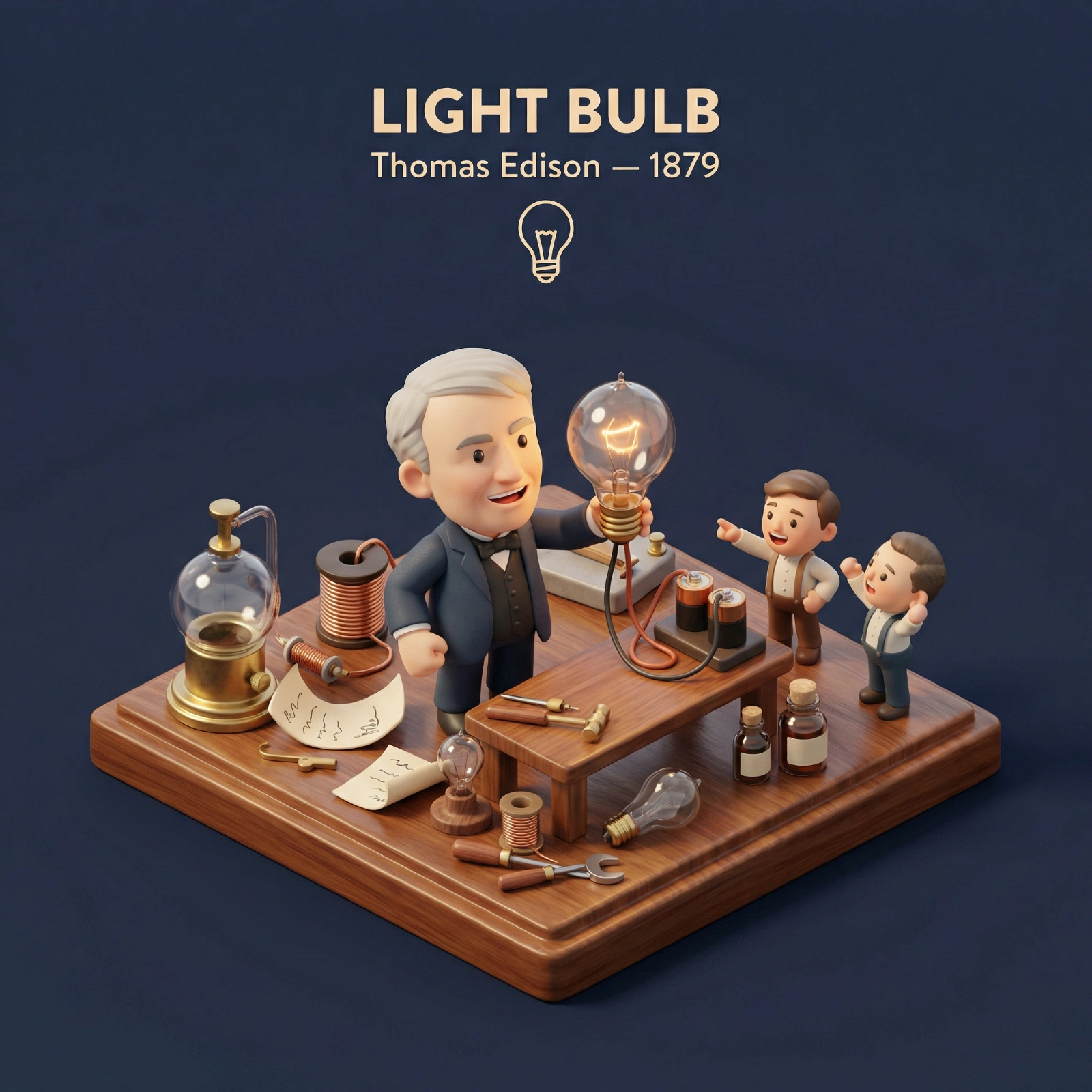 Edison's Light Bulb Invention Diorama