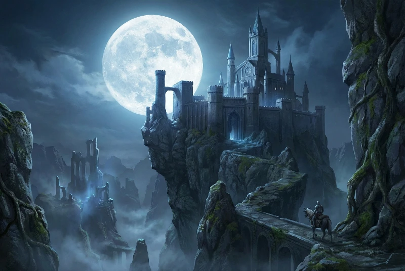 Moonlit Fantasy Castle