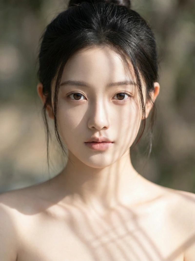 Nano Banana model generation of Serene Surreal Fashion Portrait