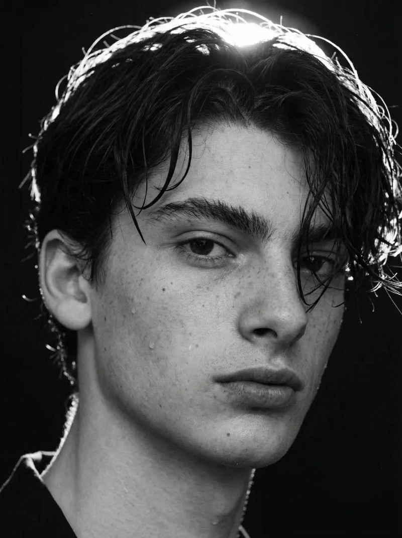 Noir B&W Close-Up Portrait