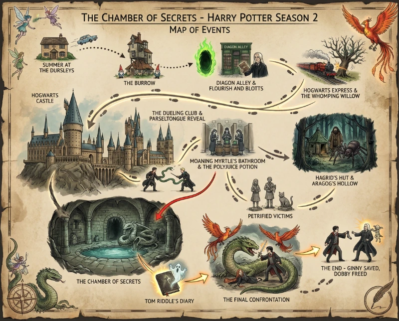 Nano Banana model generation of Harry Potter S2 Map Visual