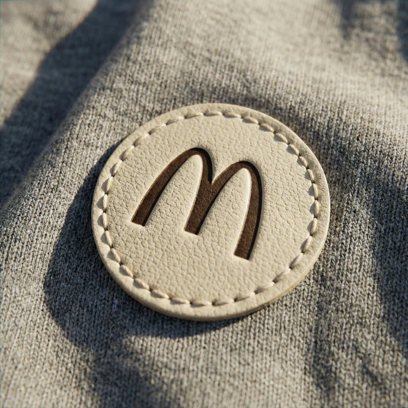 Macro McDonald's Leather Patch, created using a Nano Banana Prompt