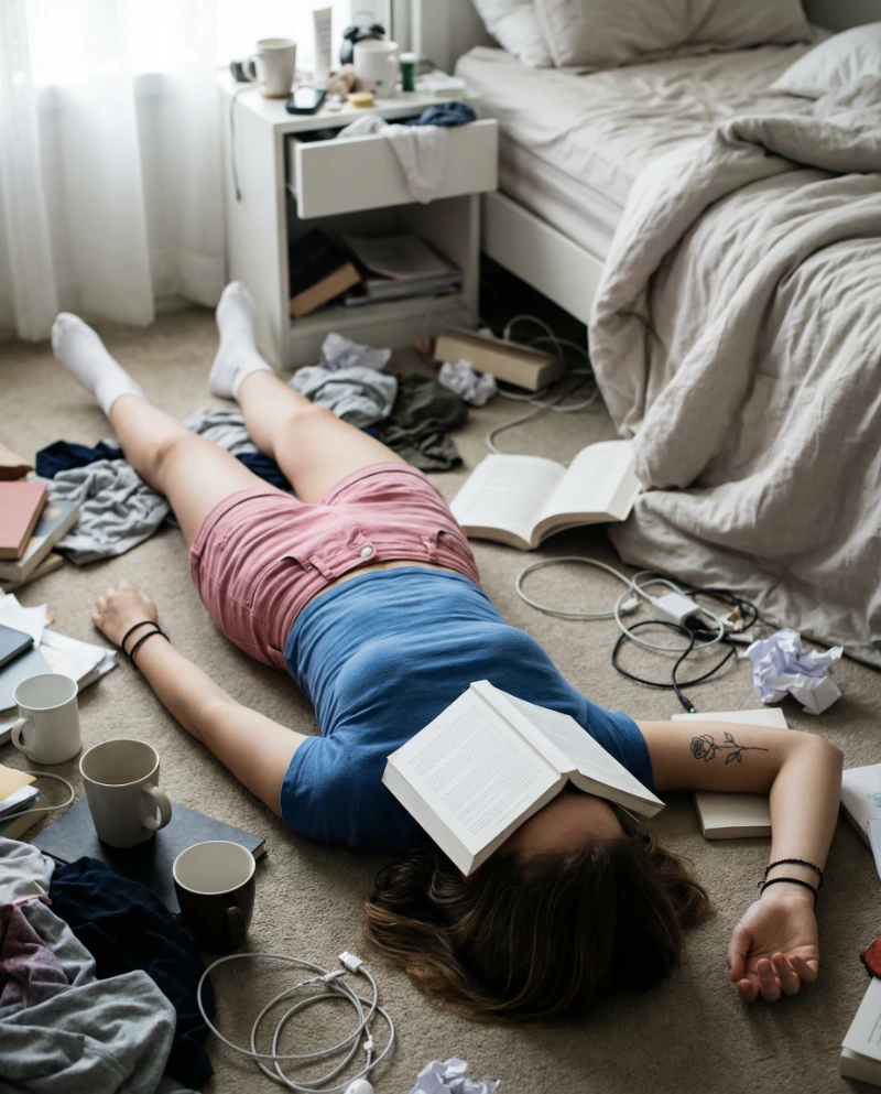 Nano Banana model generation of Candid Messy Bedroom Portrait