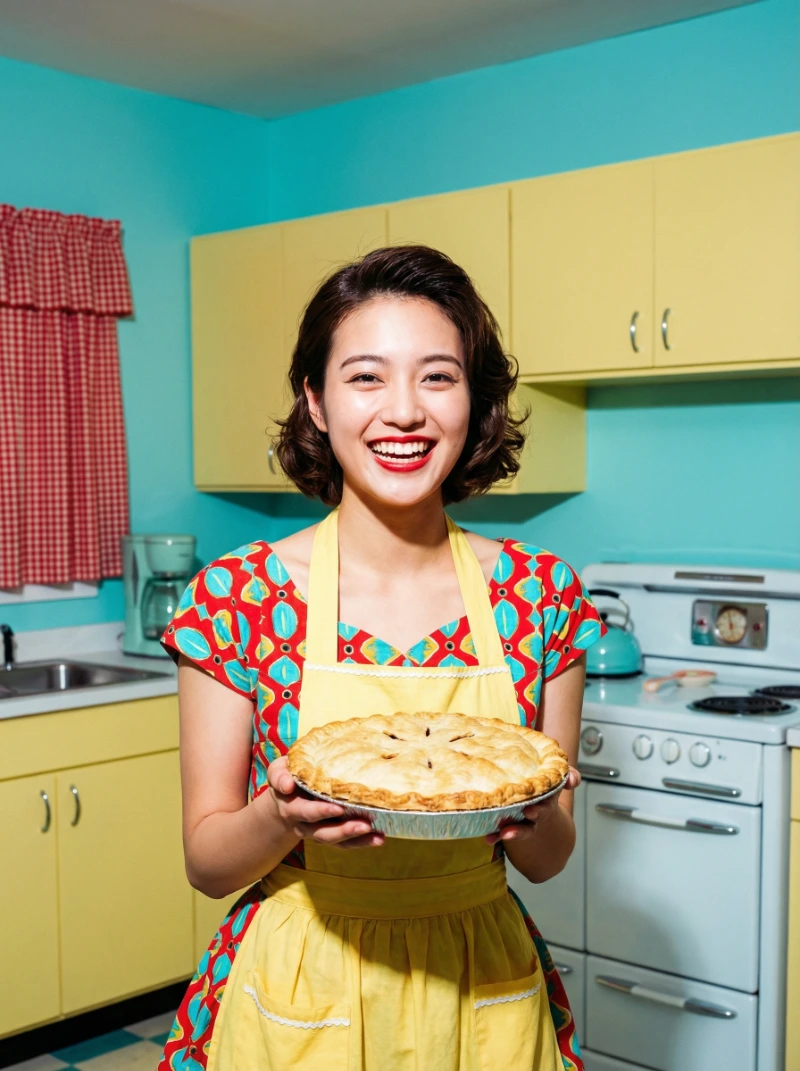 Nano Banana model generation of 50s Kodachrome Pie Portrait