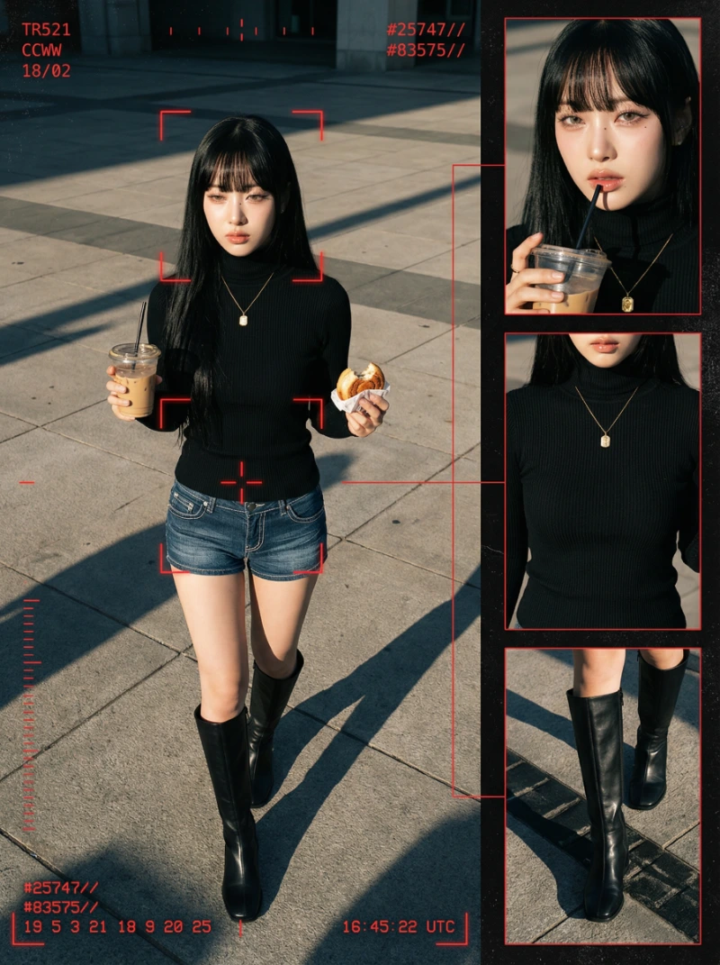 Cyber-Grunge Surveillance Fashion, created using a Nano Banana Prompt