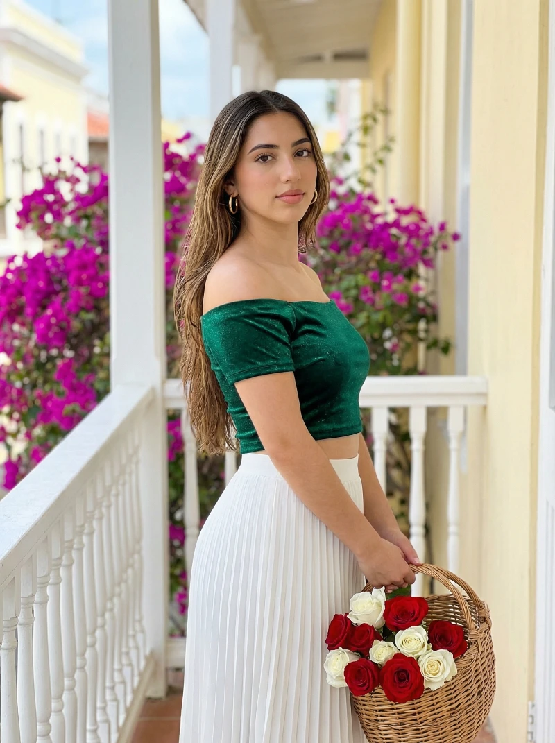 Vibrant Balcony Portrait