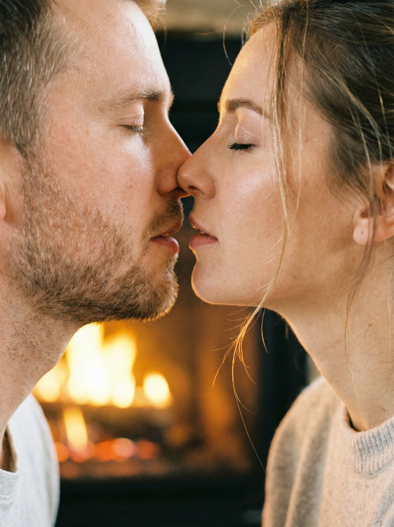 Intimate Kiss Close-Up