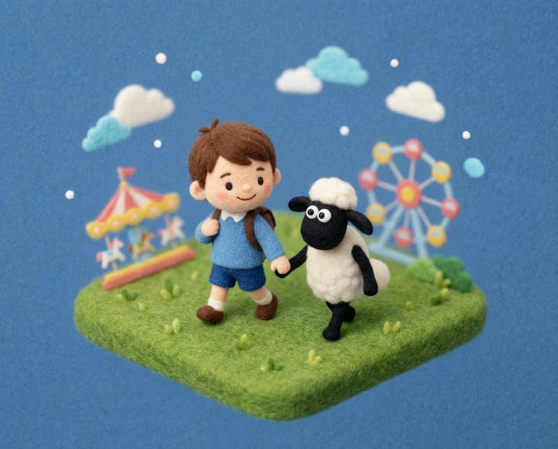 Pixar Boy & Sheep Minimalist