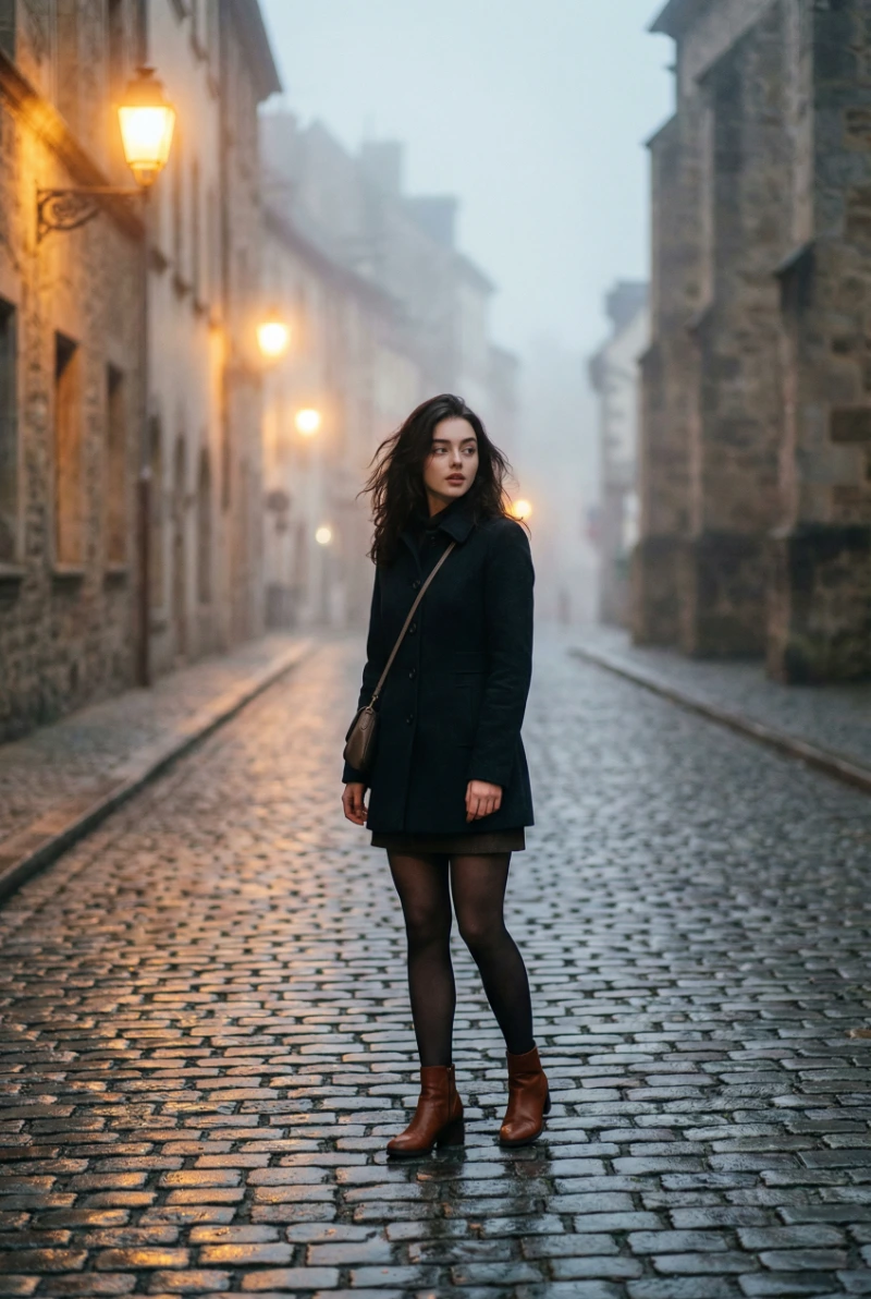 Moody European Woman, created using a Nano Banana Prompt