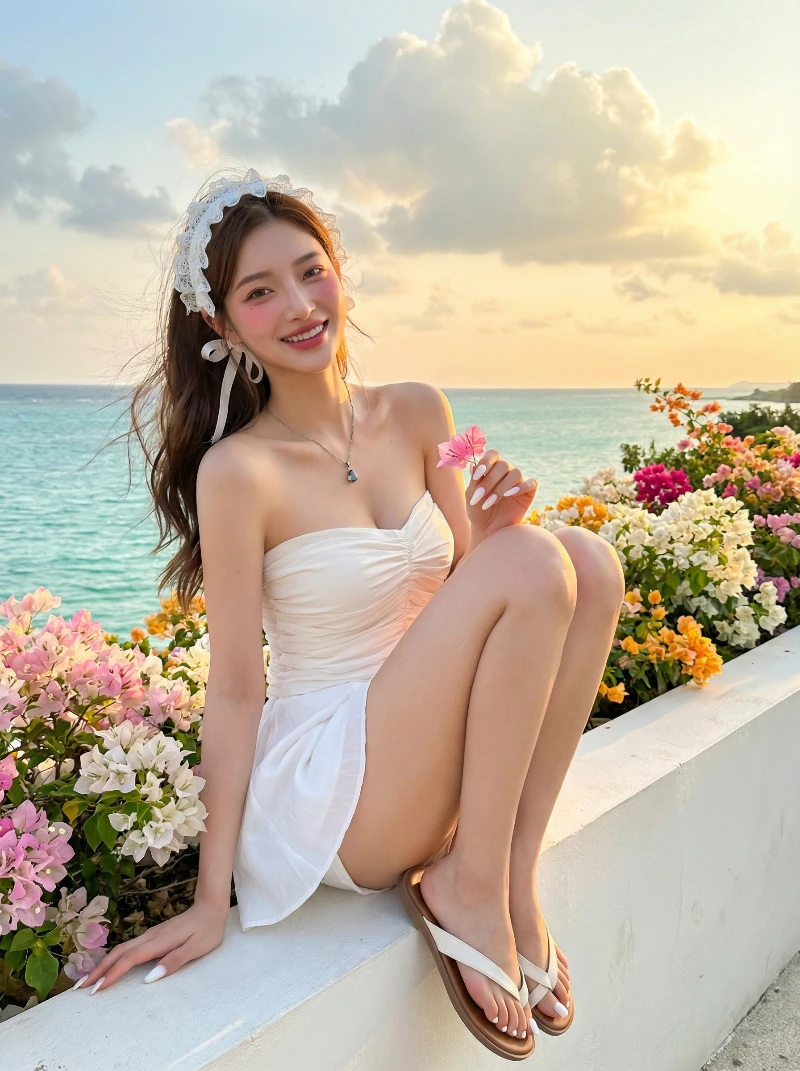 Cinematic Coastal Garden Portrait, created using a Nano Banana Prompt