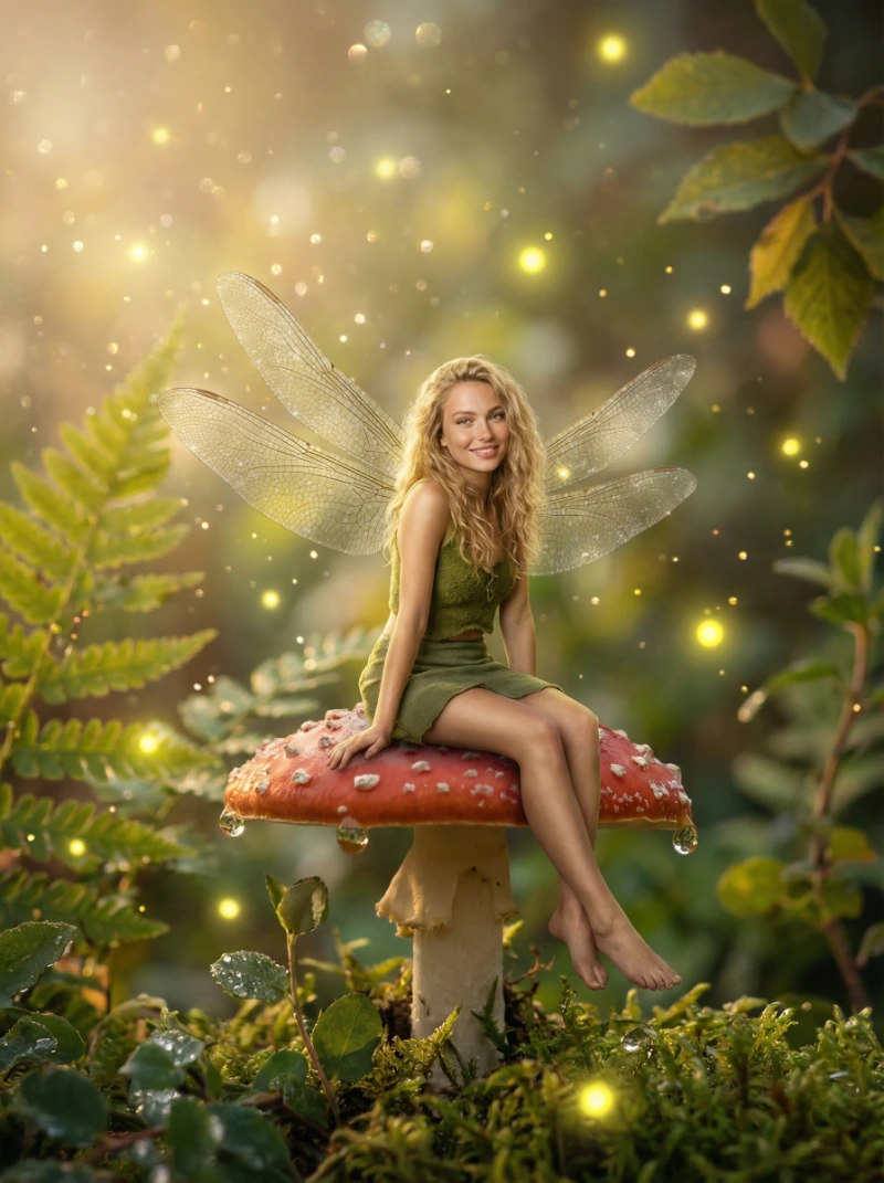 Nano Banana model generation of Fairy Dragonfly Wings Portrait