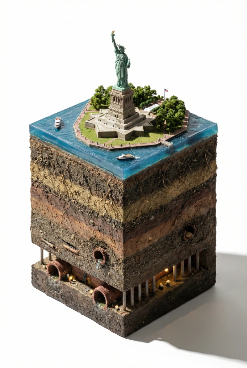 Nano Banana model generation of Isometric Statue Liberty Maquette