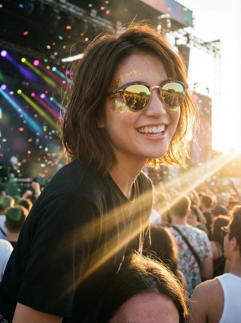 Sunset Music Fest Portrait, created using a Nano Banana Prompt