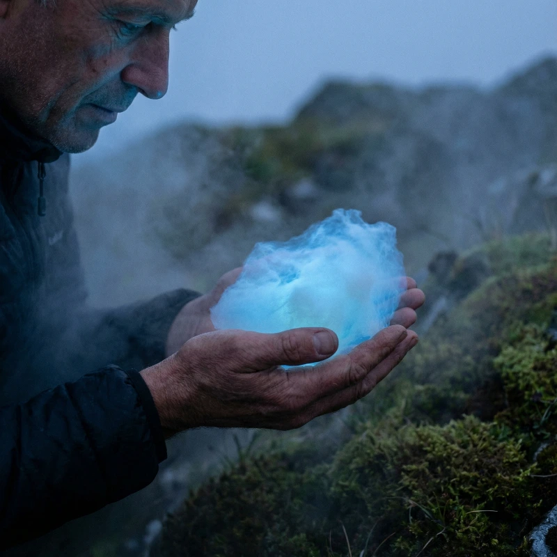 Nano Banana model generation of Ghostly Cloud in Hands
