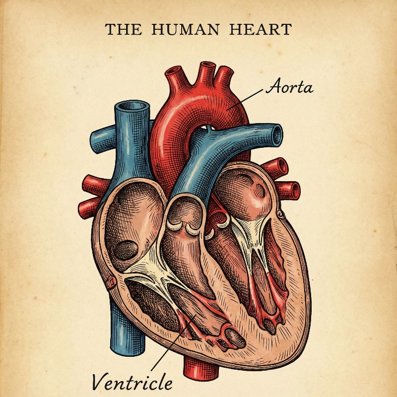 Vintage Heart Anatomy