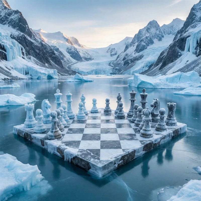 Nano Banana model generation of Glacial Chessboard Serenity