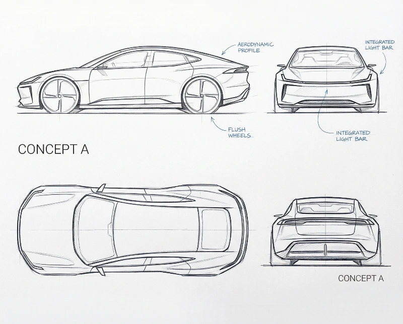 Minimalist Car Sketch