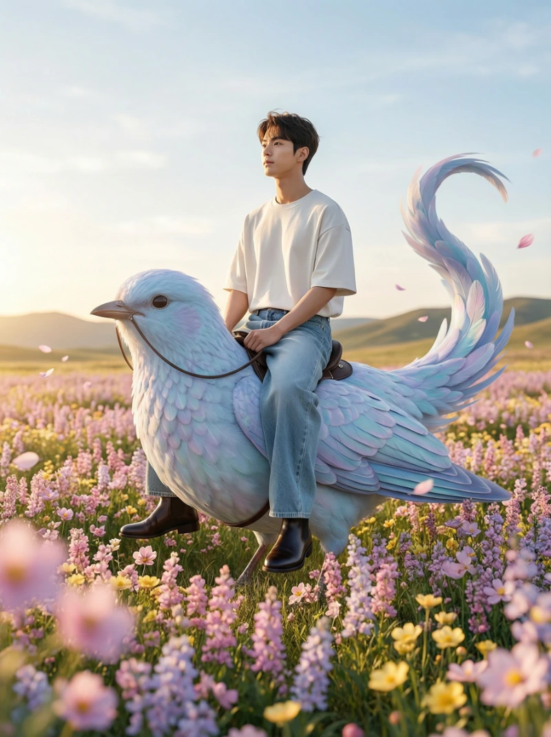 Nano Banana model generation of Cinematic Wildflower Fantasy