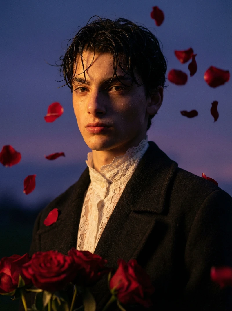 Nano Banana model generation of Moody Twilight Androgynous