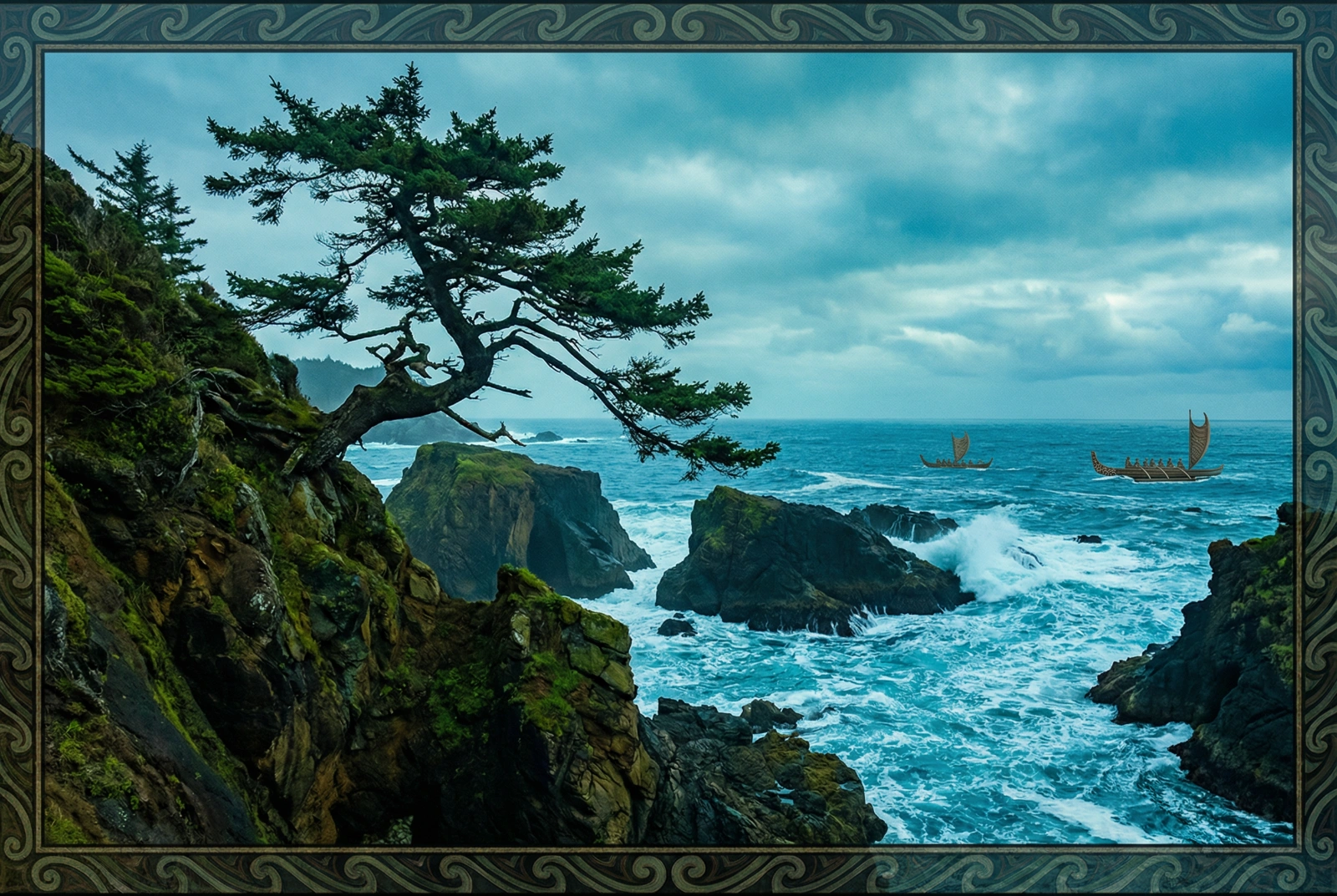 Windswept Cliff Panorama