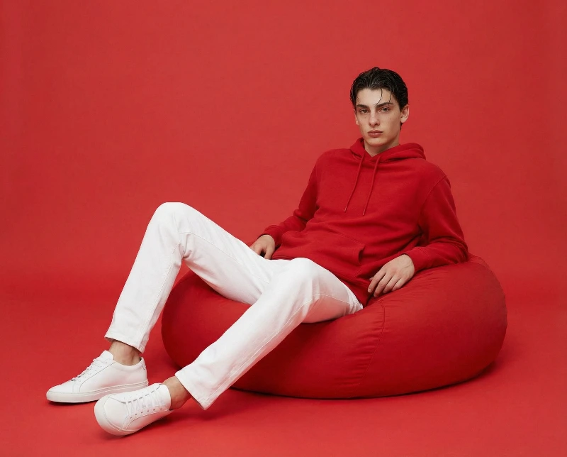 Nano Banana model generation of Modern Red Casual Sit
