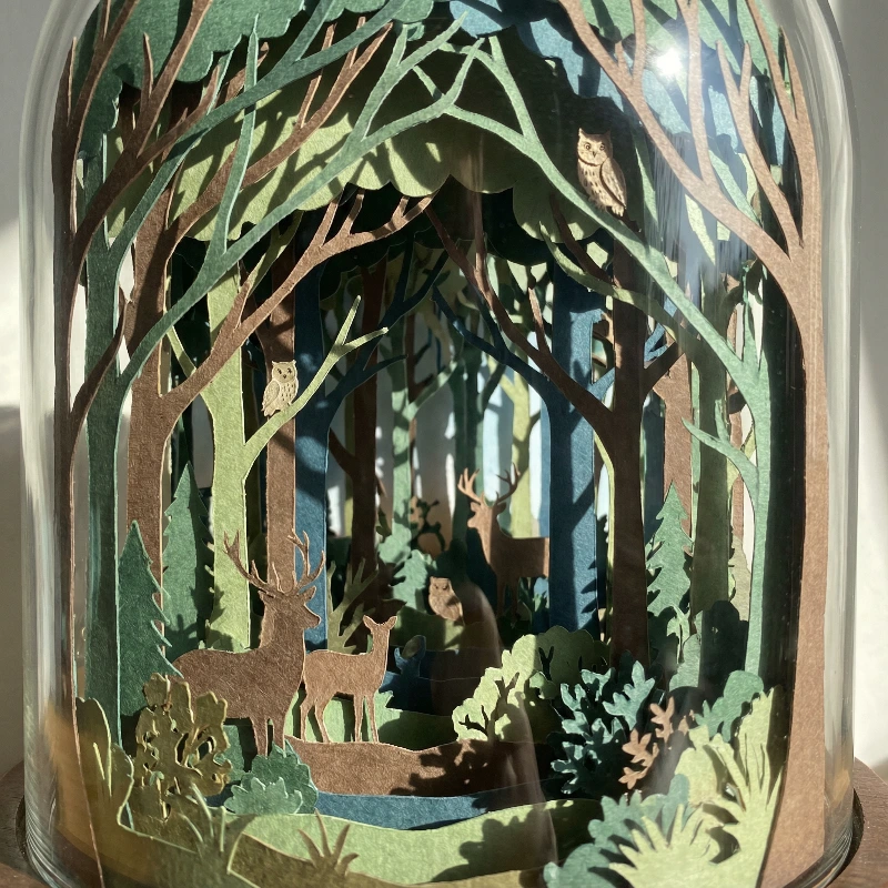 Layered Paper Cutout Forest