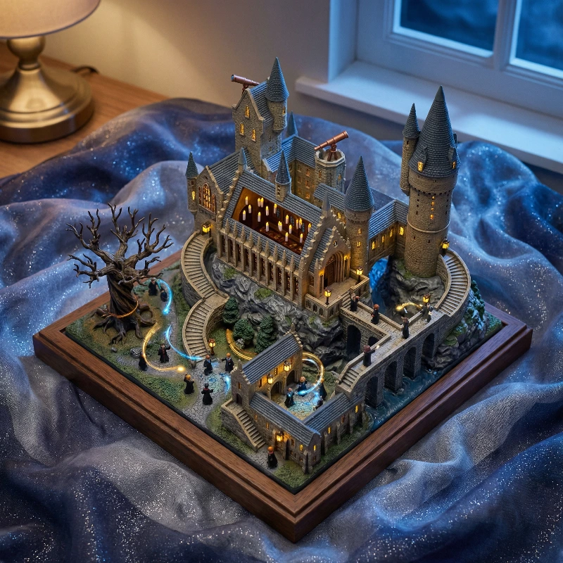 Nano Banana model generation of Hogwarts Miniature Isometric Magic